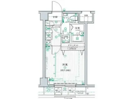 アークフラッツ品川(1K/1階)の間取り写真