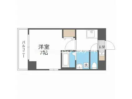 ロジュマン花川(1K/6階)の間取り写真