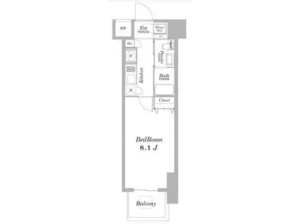 ライトハウス大塚(1K/5階)の間取り写真