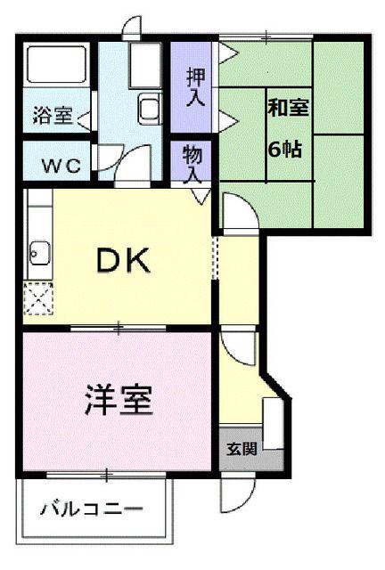 すえひろ壱番館(2DK/1階)の間取り写真