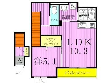 アイリスガーデン1(1LDK/2階)の間取り写真