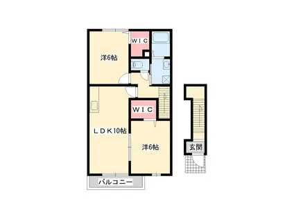 ザ・スイーツB棟(2LDK/2階)の間取り写真