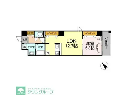 ノーブルヒルズ(1LDK/3階)の間取り写真