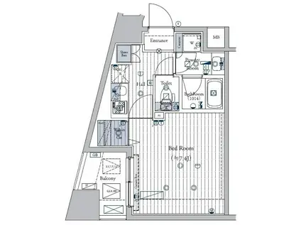 LOG東日本橋(1K/11階)の間取り写真