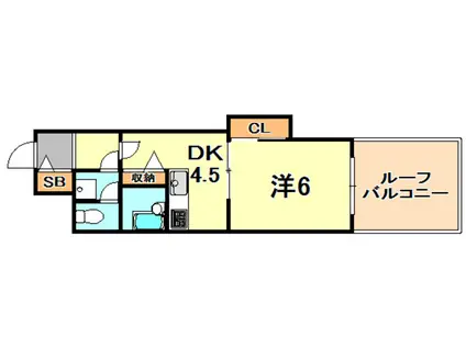 トーカンマンション須磨マリンパーク(1DK/4階)の間取り写真