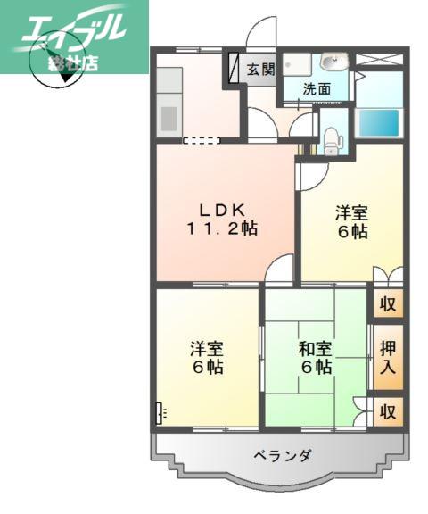 サン・ライズ(3LDK/1階)の間取り写真