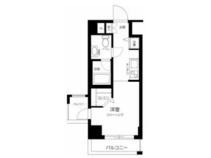 アーバンファースト神楽坂(1K/2階)の間取り写真