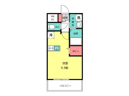 エンクレスト博多EXCEED(ワンルーム/2階)の間取り写真