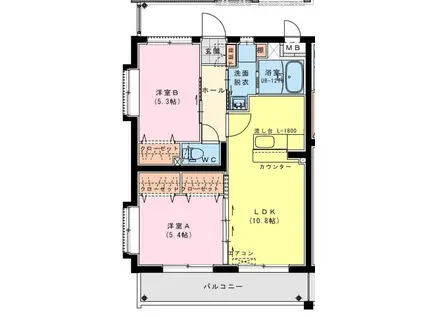 HIGHER SELF(2LDK/3階)の間取り写真