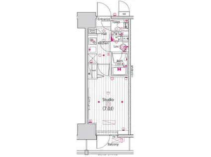 ガーラ・リバーサイド横濱南(1K/4階)の間取り写真