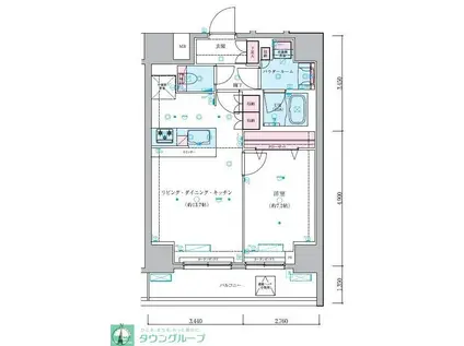 ジェノヴィア両国VIグリーンヴェール(1LDK/4階)の間取り写真