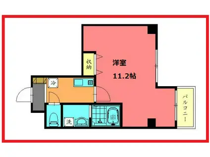 ティエス・イースティア(1K/4階)の間取り写真