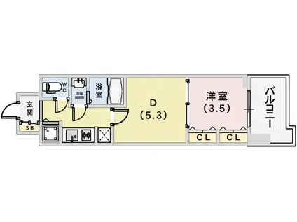 LAV神戸三宮(2K/15階)の間取り写真