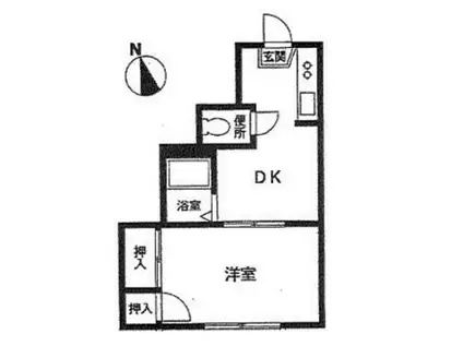 スコレー橋本(1DK/1階)の間取り写真