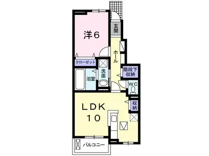 ベルオーブIX(1LDK/1階)の間取り写真