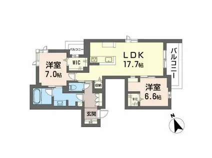 フィーノ(2LDK/3階)の間取り写真