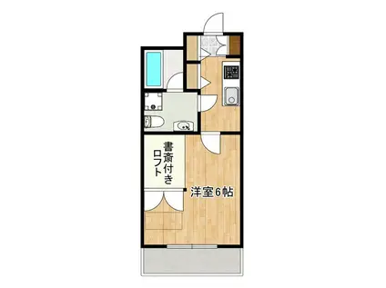 オーセンティックルネス室園(1K/2階)の間取り写真