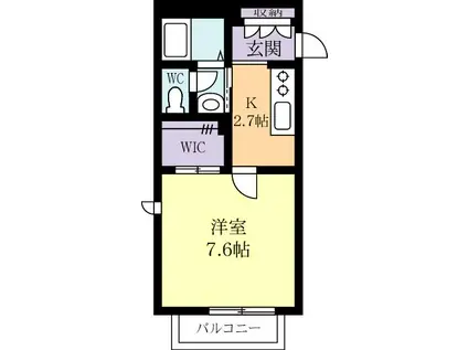 ナチュール(1K/2階)の間取り写真