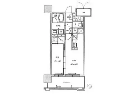 地下鉄七隈線 渡辺通駅 徒歩5分 13階建 築17年(1LDK/10階)の間取り写真