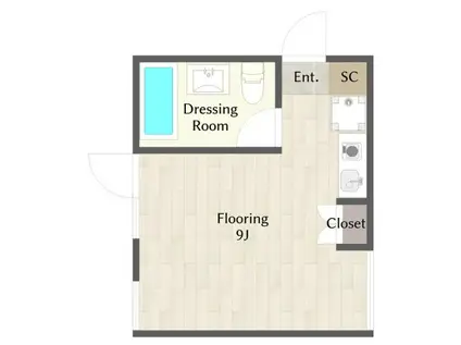 ラディア北新宿(1K/2階)の間取り写真