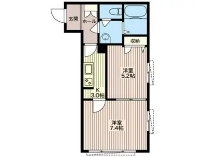 レジデンス江藤(2K/1階)の間取り写真