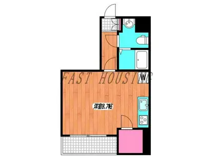 ステートII(ワンルーム/1階)の間取り写真