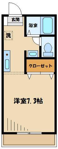 フェリカK(1K/2階)の間取り写真