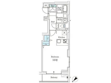 ロイジェント銀座(ワンルーム/8階)の間取り写真