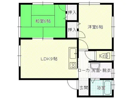 ハイツ野口(2LDK/2階)の間取り写真