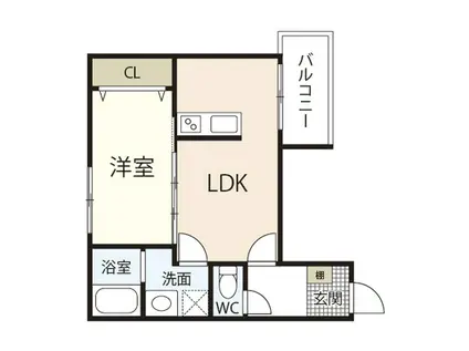 アドバンス矢野西 A棟(1LDK/1階)の間取り写真