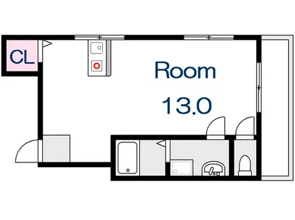 LUXES舟入町(ワンルーム/4階)の間取り写真