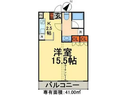 千浜ビル(1K/4階)の間取り写真