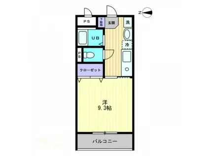 ボンヌ・シャンス(1K/3階)の間取り写真