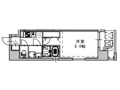 ワールドアイ難波南ポルタ(1K/11階)の間取り写真