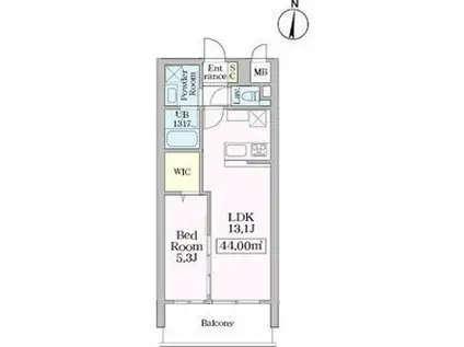 SKYGRACE名古屋駅(1LDK/8階)の間取り写真