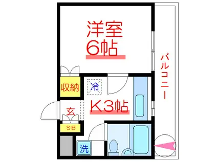 杉田ビル(1K/4階)の間取り写真