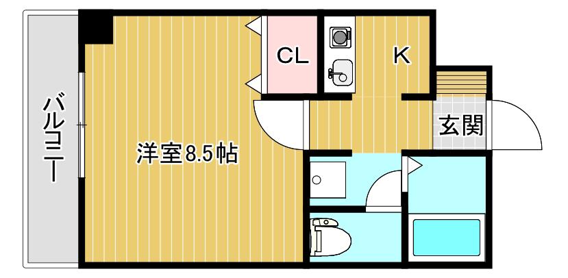 サンシティ笹口(1K/3階)の間取り写真