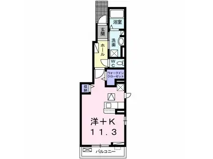 ハウス夢みの(ワンルーム/1階)の間取り写真