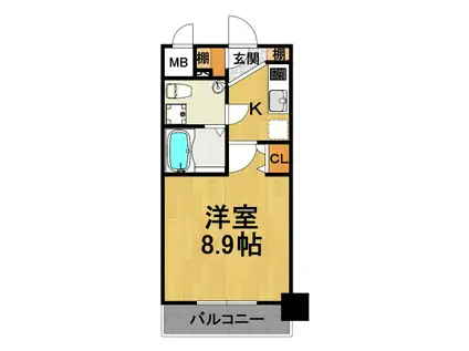 セレニテ甲子園2号棟(1K/6階)の間取り写真