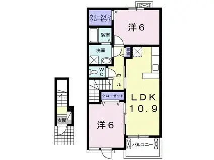 美リーフV(2LDK/2階)の間取り写真