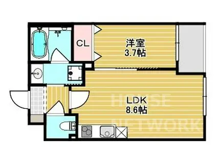 シュエットメゾン綾小路(1LDK/3階)の間取り写真