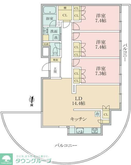 ル・パティオ瀬田(3LDK/3階)の間取り写真
