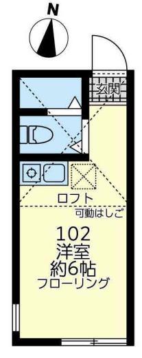 ユナイト浅田クリスピアーノ(ワンルーム/1階)の間取り写真