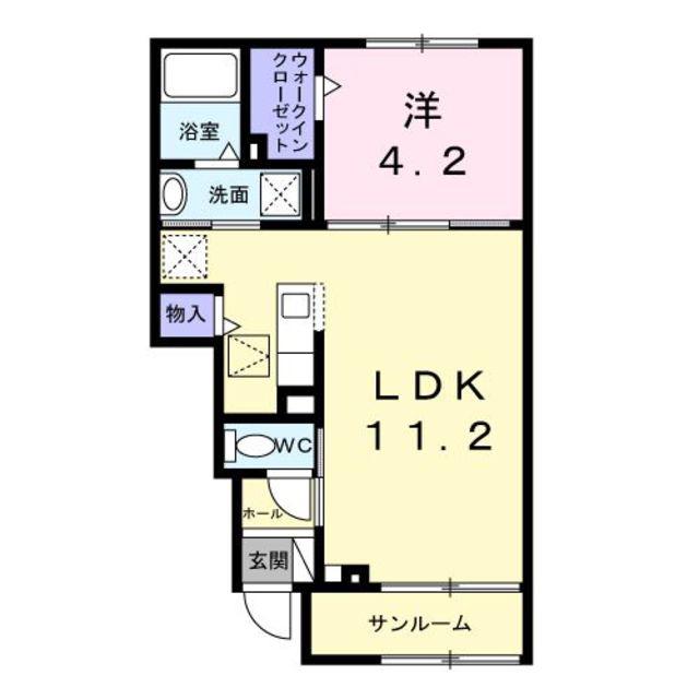 シーブルーム(1LDK/1階)の間取り写真