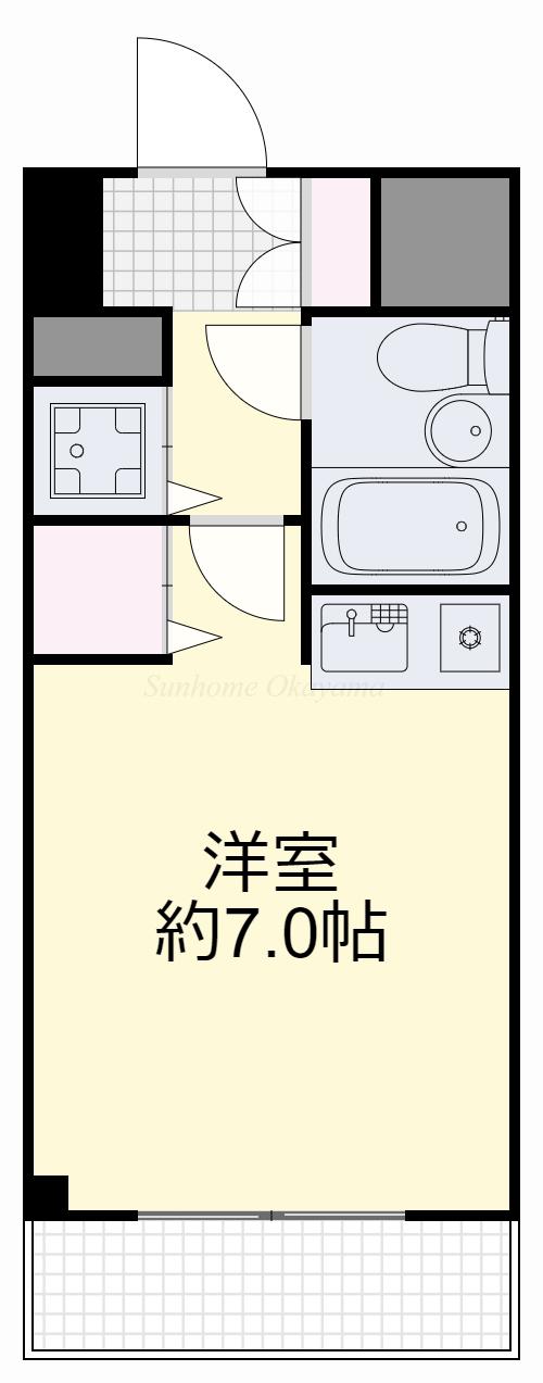ダイアパレス弓之町(1K/8階)の間取り写真