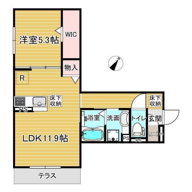 セラフィーナ(1LDK/1階)の間取り写真