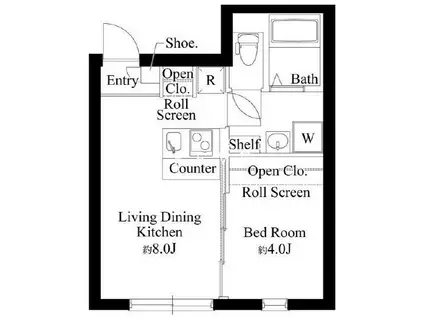 レガーロ上野松が谷(1LDK/3階)の間取り写真