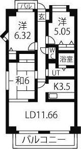ファーニス白壁(3LDK/7階)の間取り写真