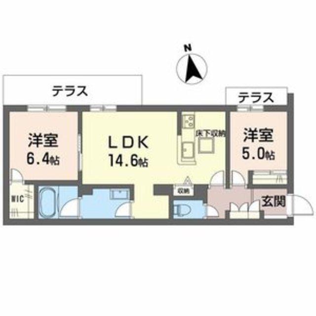 グランステラ鳳(2LDK/1階)の間取り写真