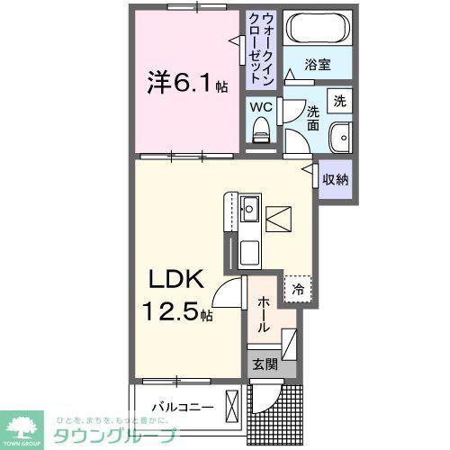 ジョリ・リス(1LDK/1階)の間取り写真